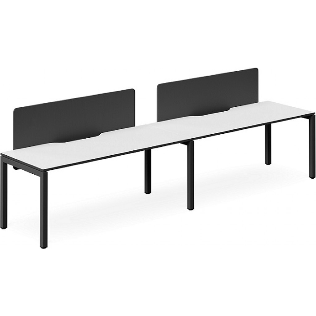 PLAZA BLACK DOUBLE BENCH OPTIC SCREEN – Q Office Furniture Orange Dubbo ...