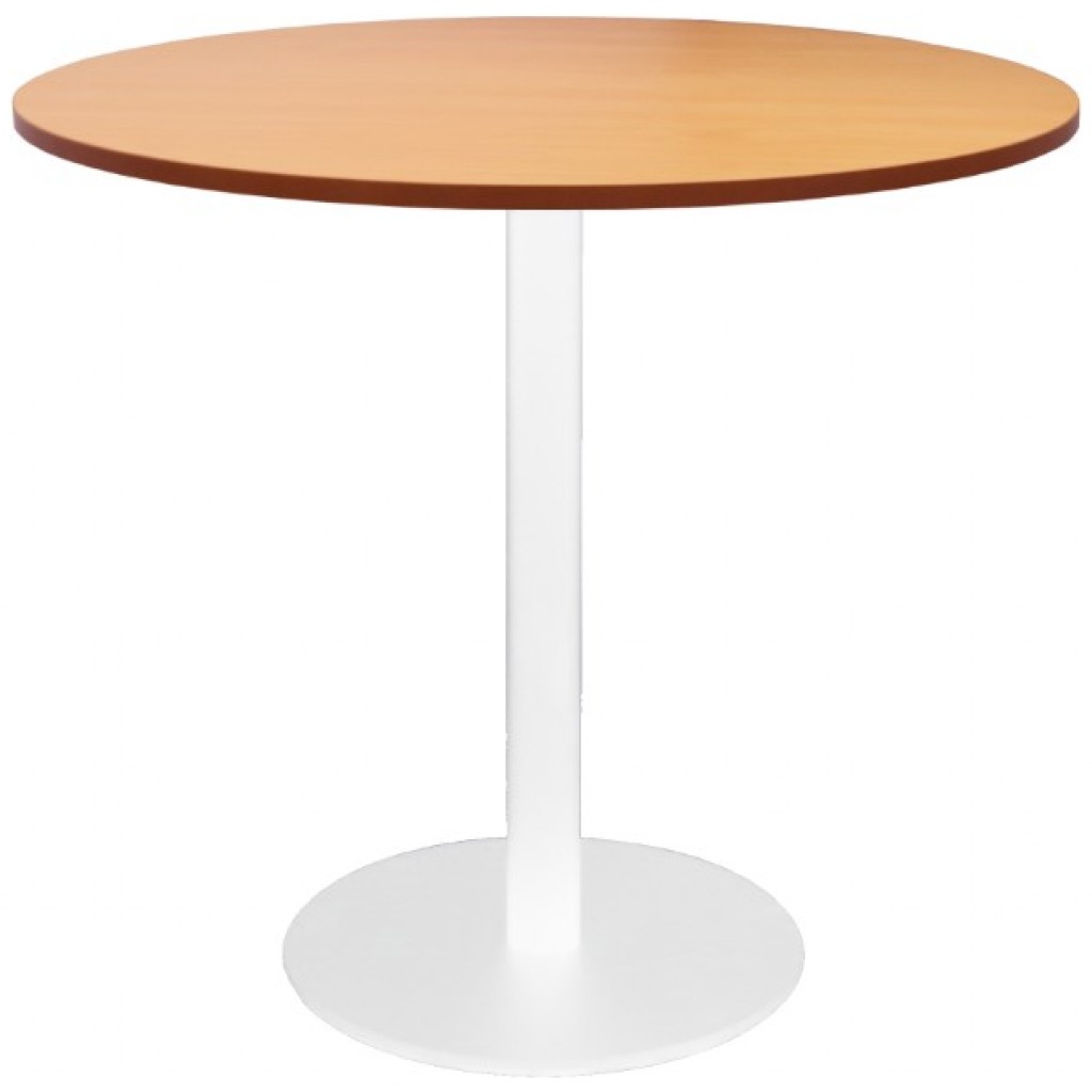 Round Flat Disc Base Table in White Powder Coat Finish 900mm Diameter x ...