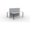 SHUSH30 Double Sided Workstation - 2 Person - Round Leg - White (2)