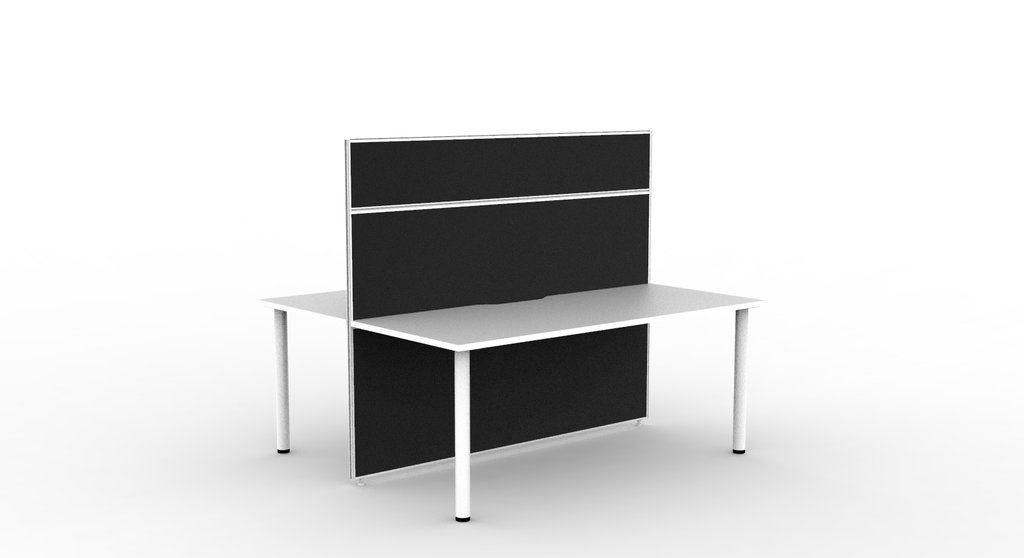 SHUSH30 Double Sided Workstation - 2 Person - Round Leg - White (3)
