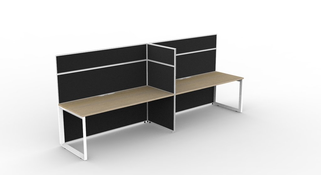 SHUSH30 Workstation - 2 Person - Loop Leg - Oak (3)