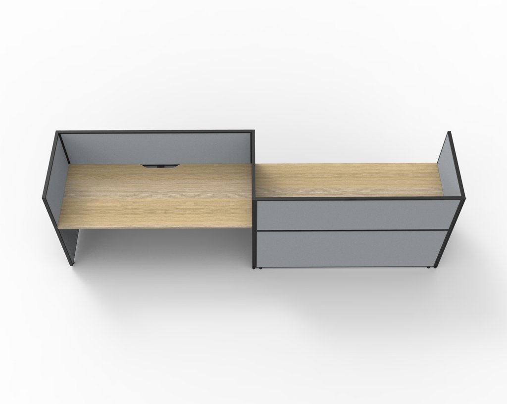 SHUSH30 Workstation - 2 Person 'S' Configuration - Oak (1)