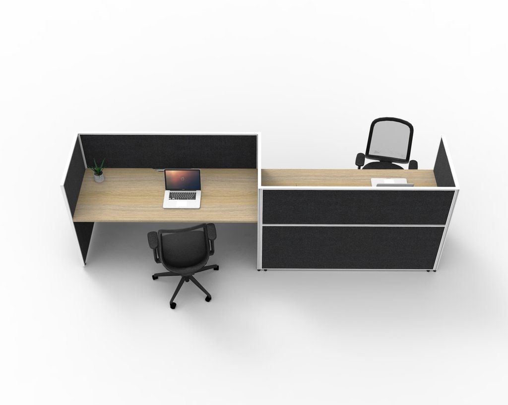 SHUSH30 Workstation - 2 Person 'S' Configuration - Oak (2)