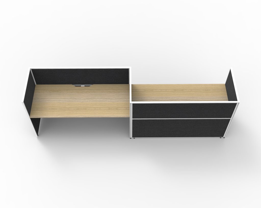 SHUSH30 Workstation - 2 Person 'S' Configuration - Oak (3)