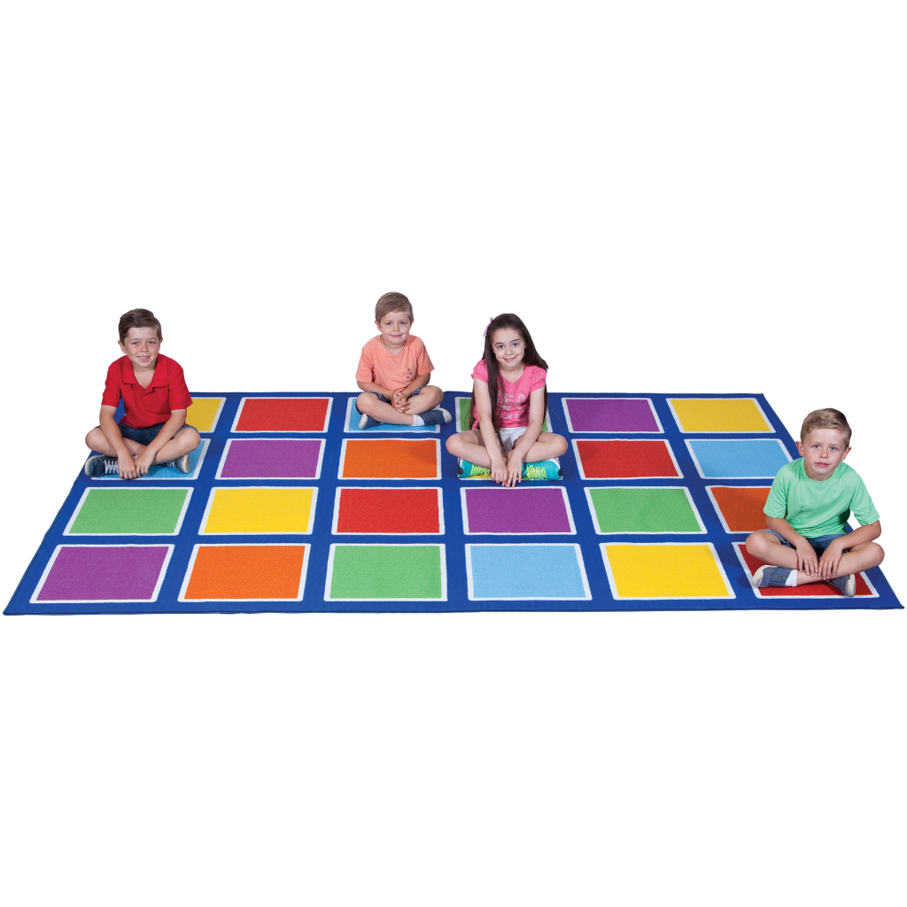 Reception Rug Square Colour Squares Placement Rug – 24 Squares – Q Office Furniture Orange ...