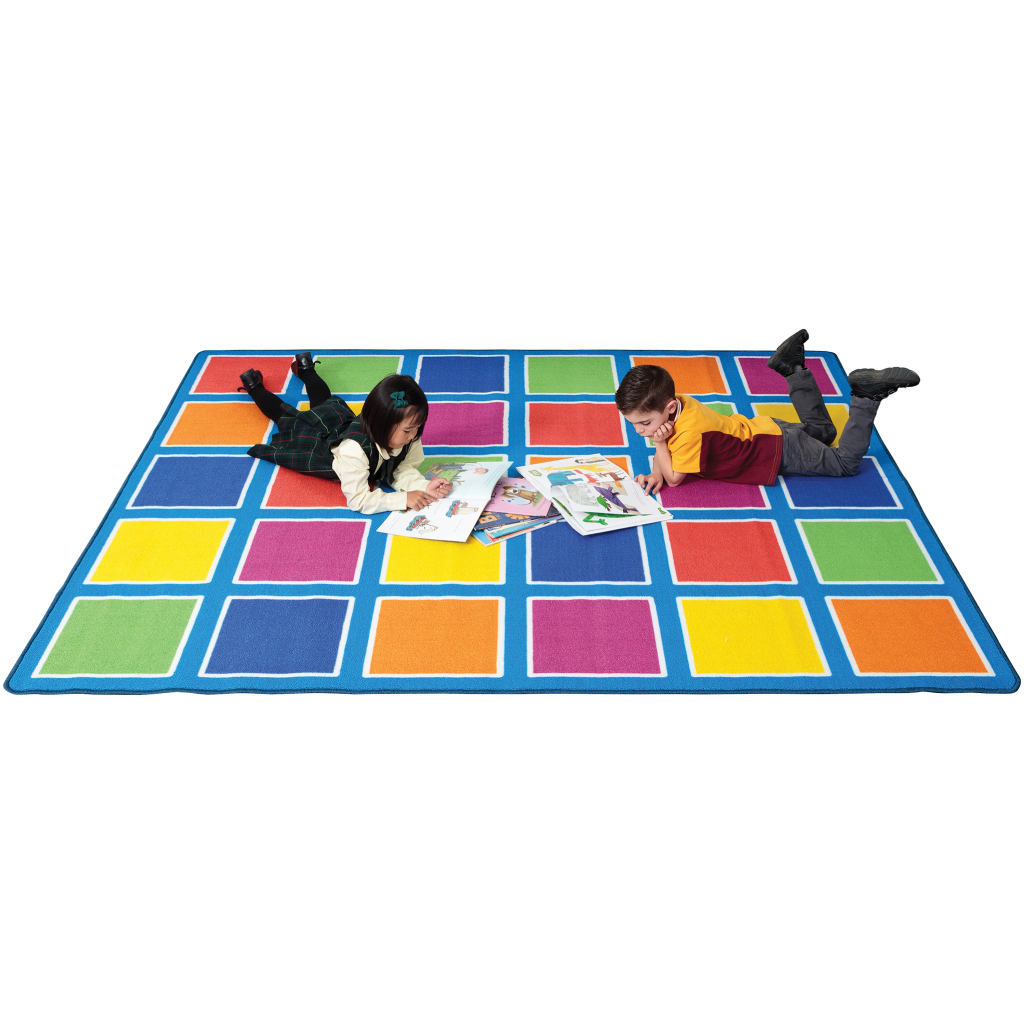 Colour Squares Placement Rug – 30 Squares – Q Office Furniture Orange ...